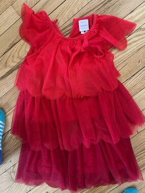 Hanna Andersson Red Layered Tulle Dance Costume Dress